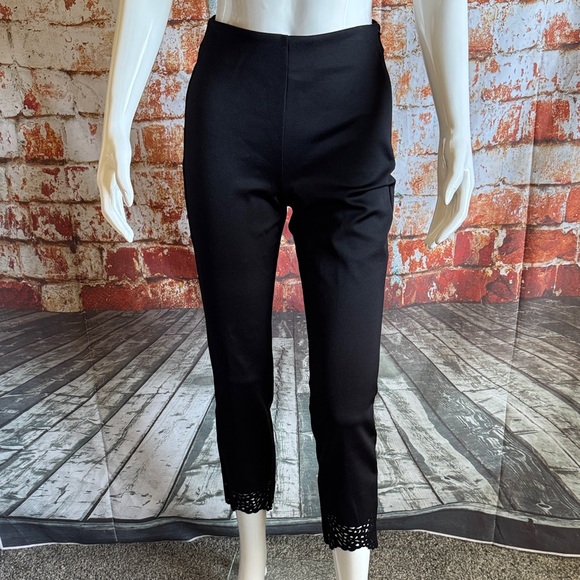 New with tags White House Black Market Black Laser Cut Hem Straight Ankle Pants - Picture 3 of 10